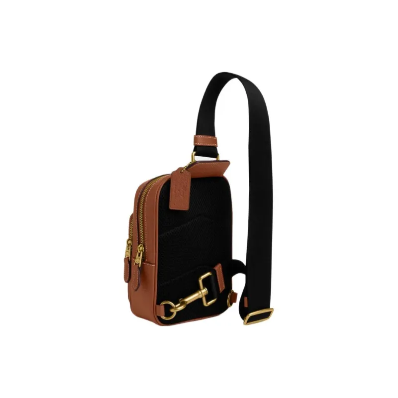 COACH X Disney Collaboration Cow Leather With Textile Shoulder Bag, Crossbody Bag Medium Size Men's Khaki Print-1