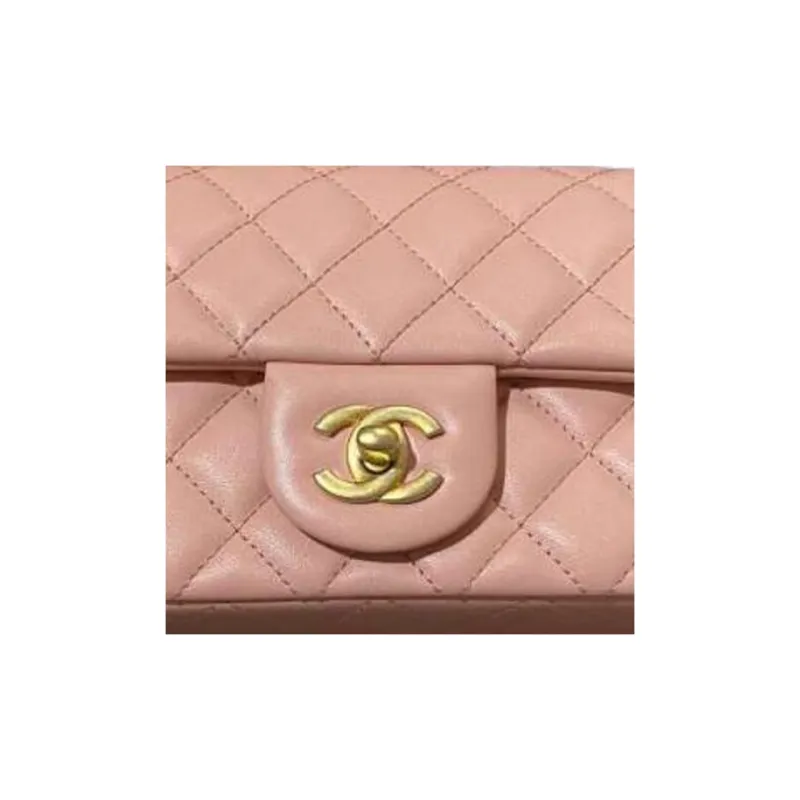 CHANEL Classic Flap CF Sheepskin Chain Bag, Flap Bag, Shoulder Bag, Crossbody Bag Mini Women's Smoke Pink-2