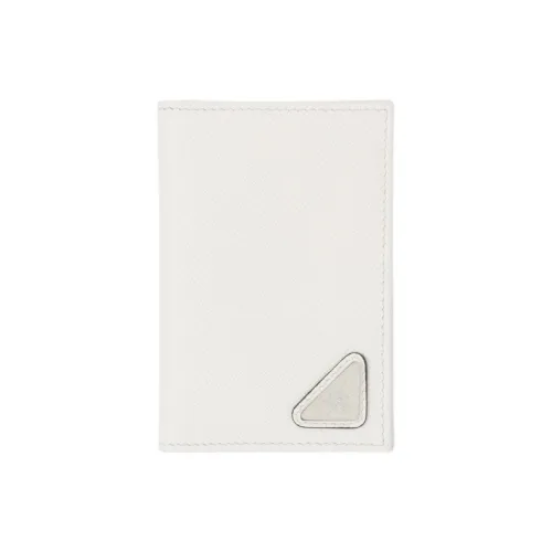 PRADA Saffiano Leather Card Holder Regular Men's White