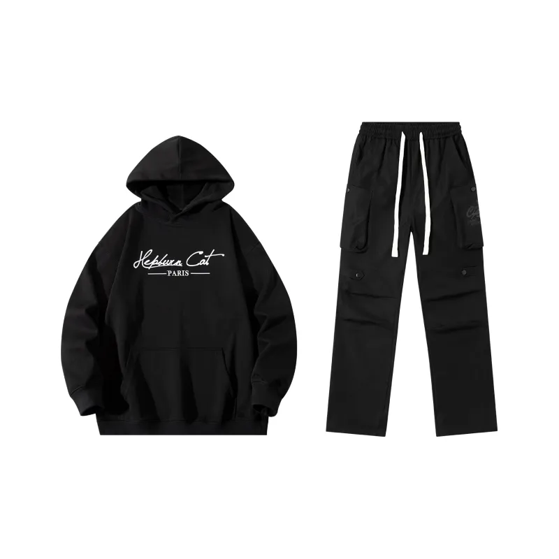Hepburn Cat Sweatshirt Sets Unisex-13