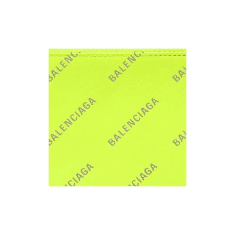Balenciaga Calfskin Wallets Card Holders Women's Neon Green-2