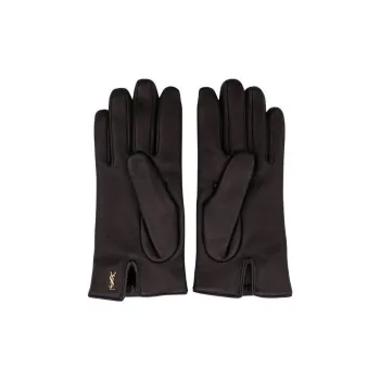 SAINT LAURENT Leather Gloves Women's Black