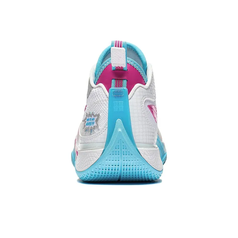 LiNing Wade Shadow 5 Cushioning Impact Resistant Rebound Low Top Basketball Shoes Men's Standard White/Rose Red-4