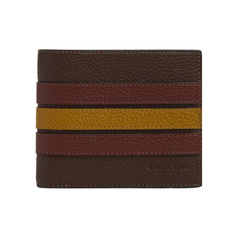 COACH 3 IN 1 Wallet Pebbled Leather Wallet Mini Women's Mahogany-0