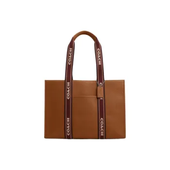 COACH Cow Leather Tote Bag, Shopping Bag, One Shoulder Handbag Large Size Women's Copper Coin Color