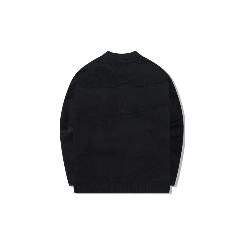 LiNing Li Ning X Jackie Chan Co branded Kung Fu Series Knitwear Men Charcoal Black-1