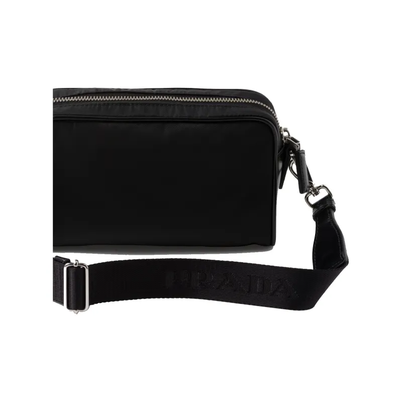 PRADA Fabric With Leather Crossbody Bag Shoulder Bag Men's Black-4