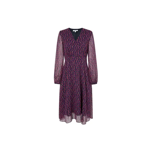 JZ. ANNAKRO Long-Sleeved Dresses Women's Floral Purple Red