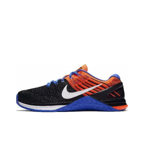 Nike Metcon DSX Flyknit Training Shoes Men Low-Top Orange Blue