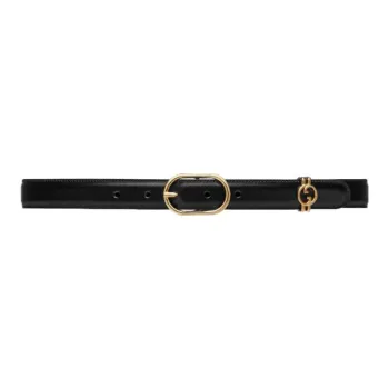 GUCCI Interlocking G plaque Leather Belt