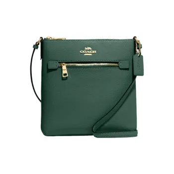 COACH File Cross-Stitch Leather Shoulder Bag Crossbody Bag Mini Women's Black Pine