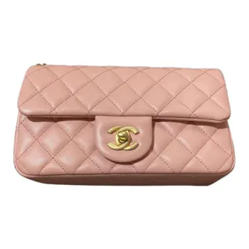 CHANEL Classic Flap CF Sheepskin Chain Bag, Flap Bag, Shoulder Bag, Crossbody Bag Mini Women's Smoke Pink