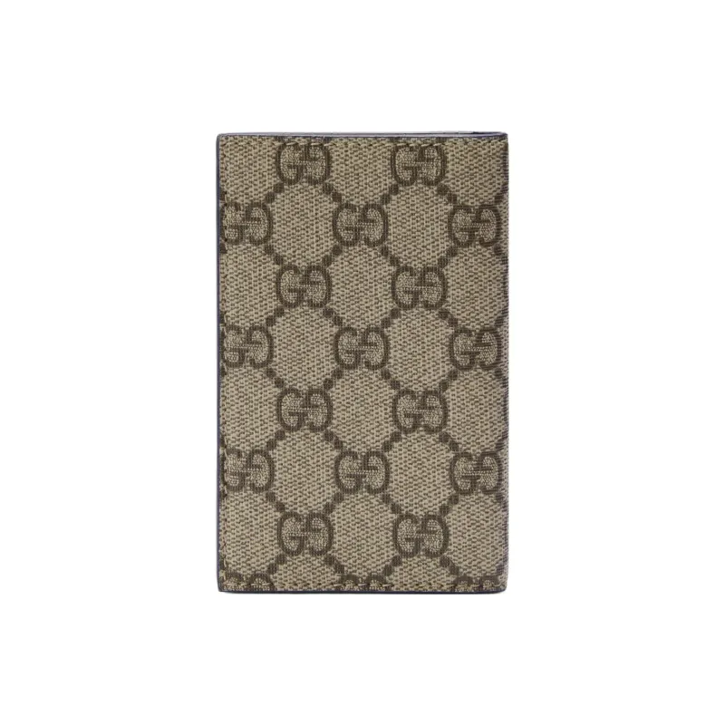 GUCCI Canvas With Leather Trim Card Holder Regular Men's Blue/Brown-2