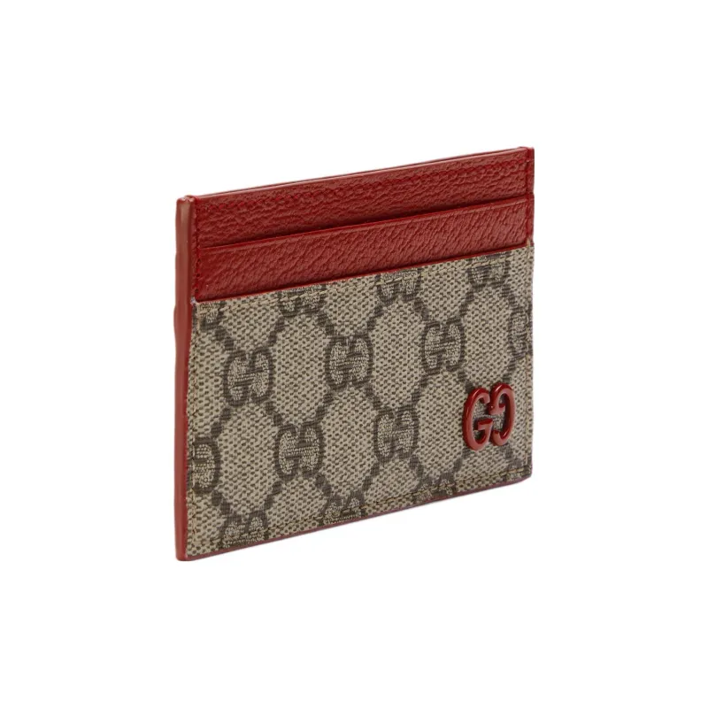GUCCI Canvas With Leather Card Holder Regular Men's Red/Brown-1