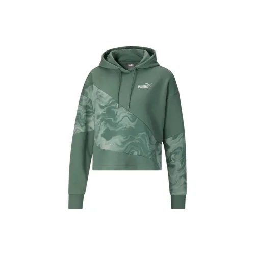 PUMA POWER Marbleised Sweatshirts Women's Green