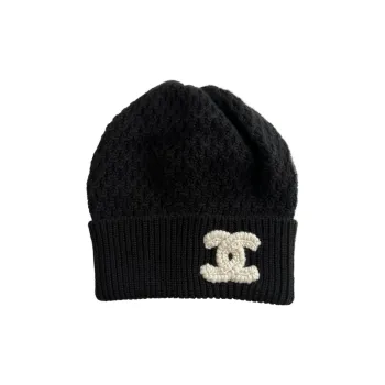CHANEL Cashmere Beanies Women's Black