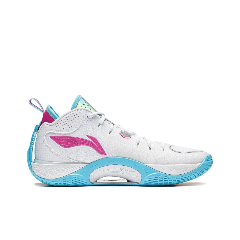 LiNing Wade Shadow 5 Cushioning Impact Resistant Rebound Low Top Basketball Shoes Men's Standard White/Rose Red-1