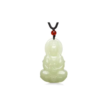 Cuiya Golden Building Hetian Jade Pendants Men's Pale Greenish-White Jade
