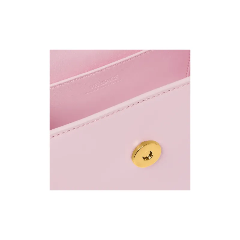 VERSACE Greca Goddess Cow Leather Shoulder Bag Crossbody Bag Handbag Mini Women's Pink-4