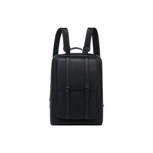 LI NING 1990 Artificial Leather Backpack Regular Men's Black