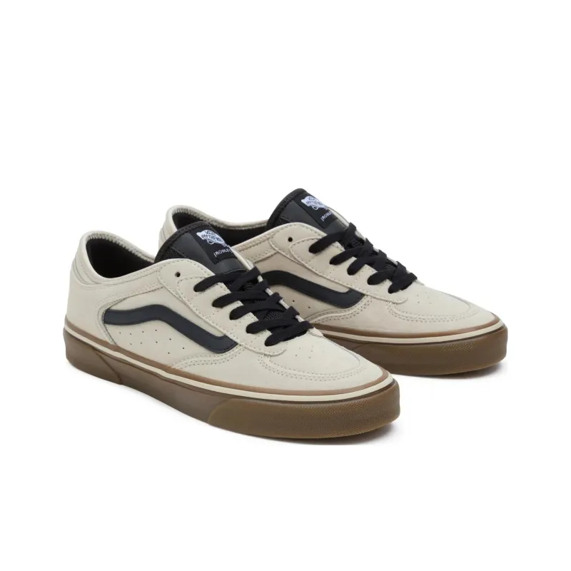 Vans Rowley Anti-Slip And Wear-Resistant Breathable Low-Top Skateboard Shoes Unisex Ecru-2