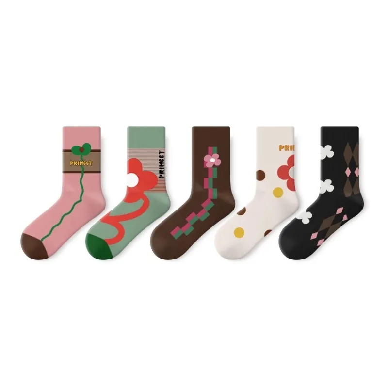 Primeet Mid Calf Socks Women's 5 Pack-5