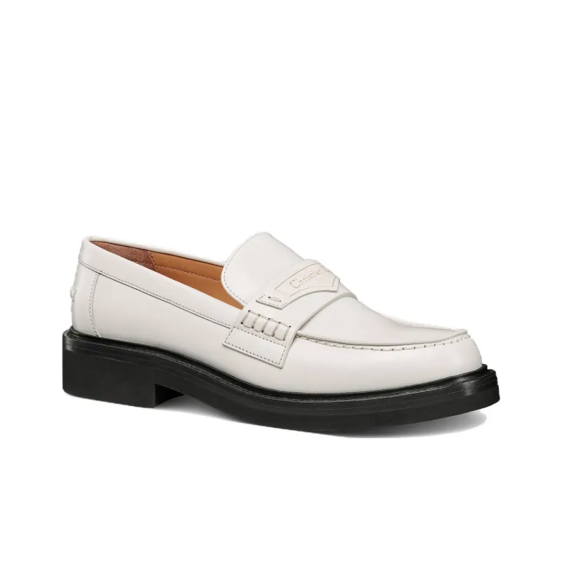DIOR Boy Loafer White Brushed Calfskin Women's-3