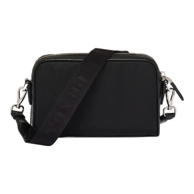PRADA Fabric With Leather Crossbody Bag Shoulder Bag Men's Black-1