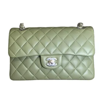 CHANEL Classic Flap CF Lambskin Flap Bag, Crossbody Bag, Shoulder Bag Trumpets Women's Green