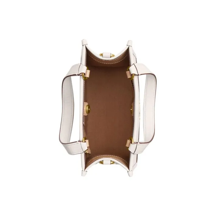 COACH Dempsey Leather Sheet Music Bag Tote Bag Shopping Bag Shoulder Bag Crossbody Bag Handbag Small Size Women's Ecru-2