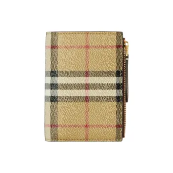 Burberry Polyurethane Wallet Small Size Women's Archive Beige