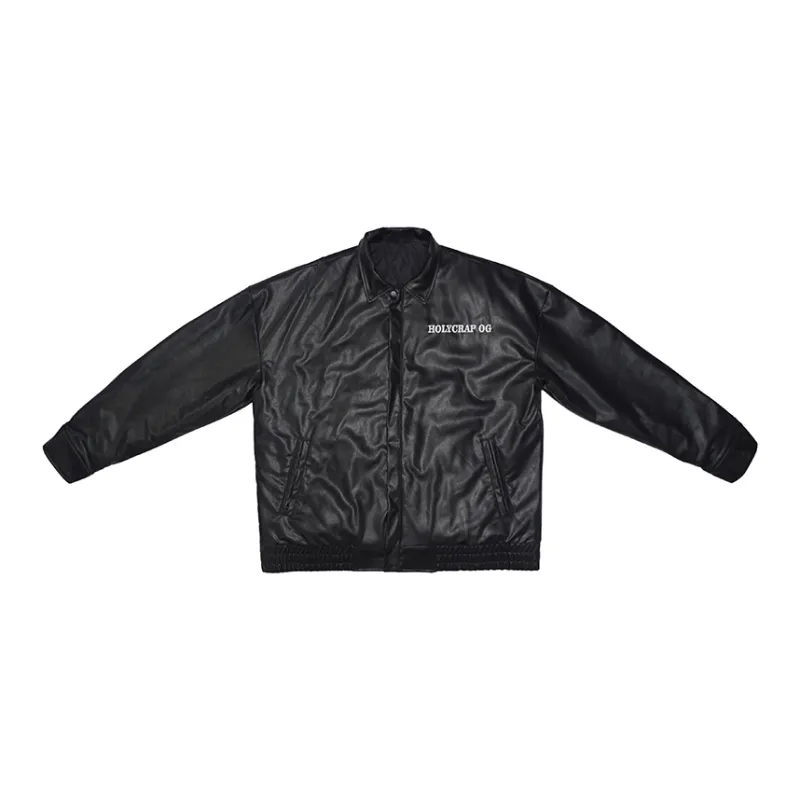 Holycrap Leather Jackets Men Black-1