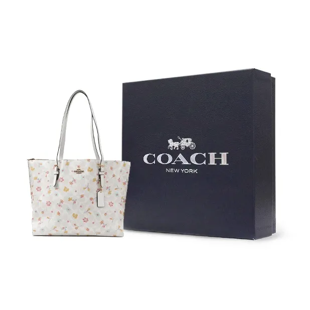 COACH Mollie Leather Tote Bag, Shopping Bag, Shoulder Bag Tubas Women's White-8