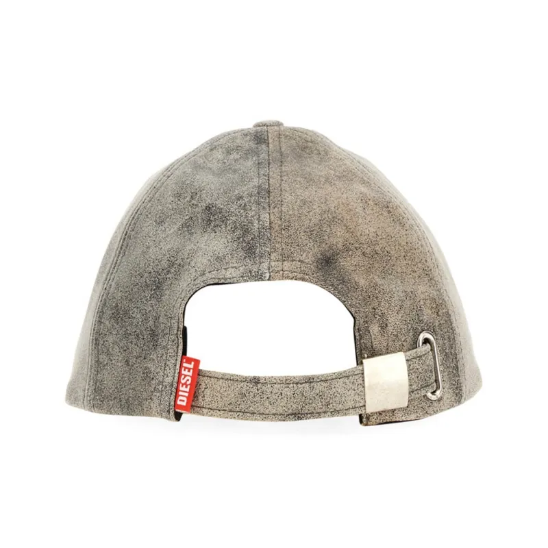 DIESEL C Olav Logo patch Leather Cap-4