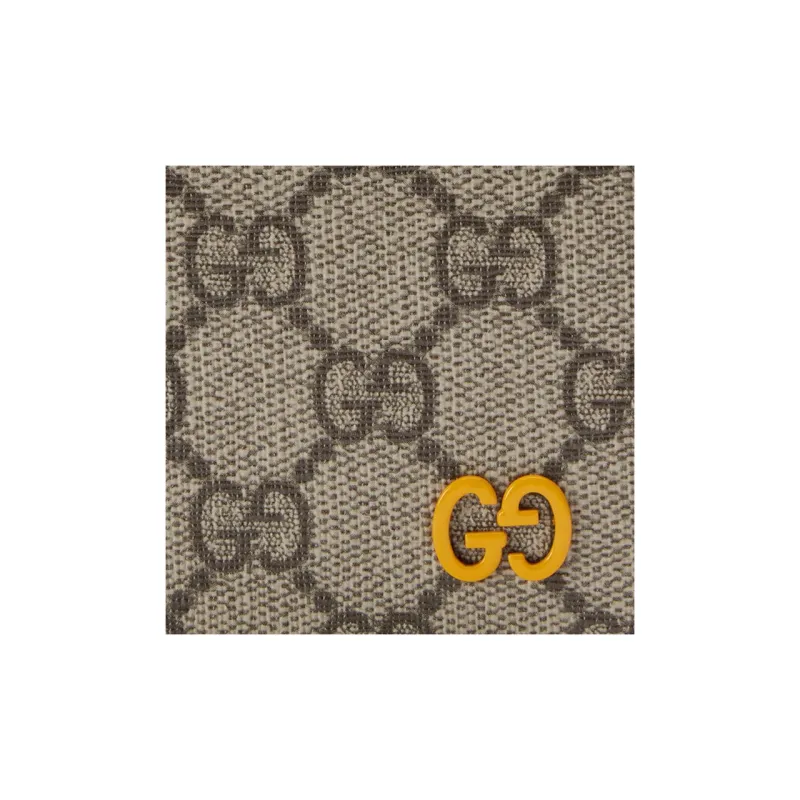 GUCCI Canvas With Leather Trim Wallet Regular Men's Yellow/Brown-5