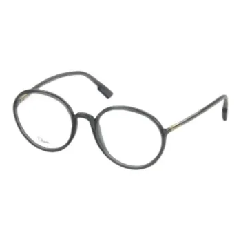 DIOR Plastic Acetate Round Eyeglass Frames Unisex Gray
