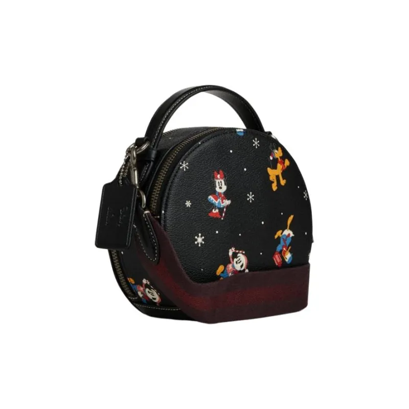 COACH Canteen 18 Collaboration Cow Leather Handbag Shoulder Bag Crossbody Bag Small Size Women's Black-1