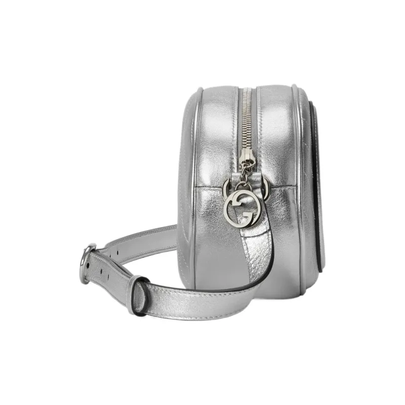 GUCCI Blondie Leather Crossbody Bag, Shoulder Bag Women's Silver-2