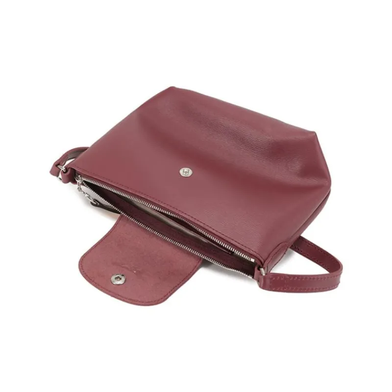 LONGCHAMP Le Pliage City Coated Canvas Dumpling Bag Crossbody Bag Shoulder Bag Women's Plum Color-5