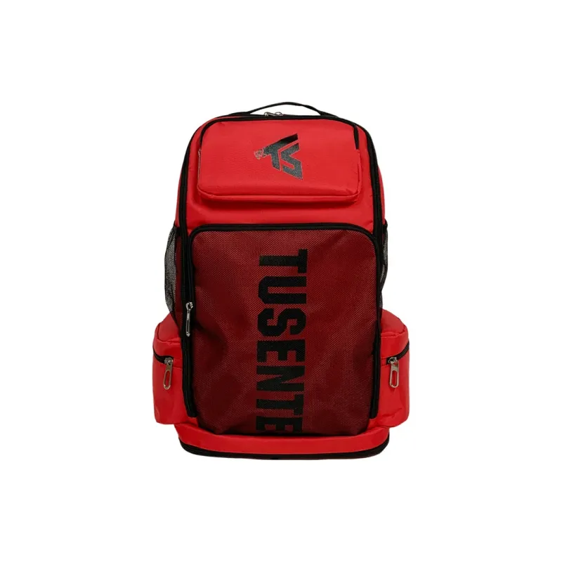 Deli Bear Oxford Backpack Large Size Unisex Gray/Black/Red-6
