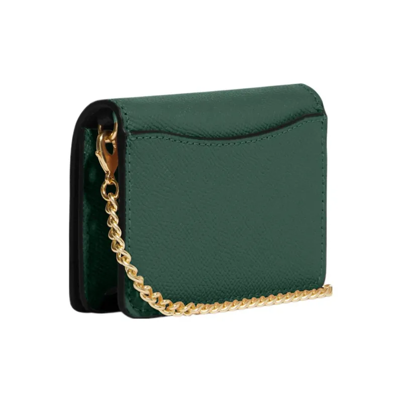 COACH Cross Grain Leather Square Bag, Shoulder Bag, Crossbody Bag, Wallet Mini Women's Dark Green-1