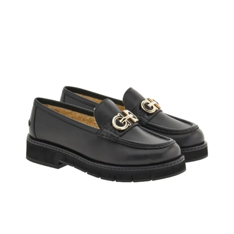 FERRAGAMO Gancini-buckle Leather Loafers-2