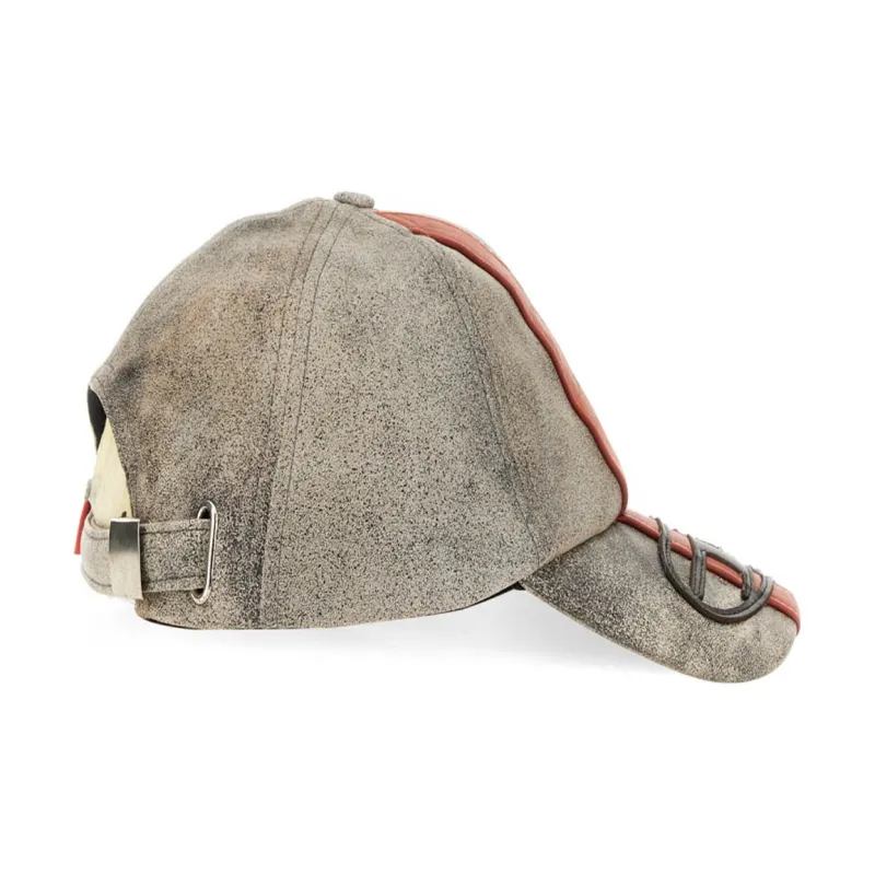 DIESEL C Olav Logo patch Leather Cap-2