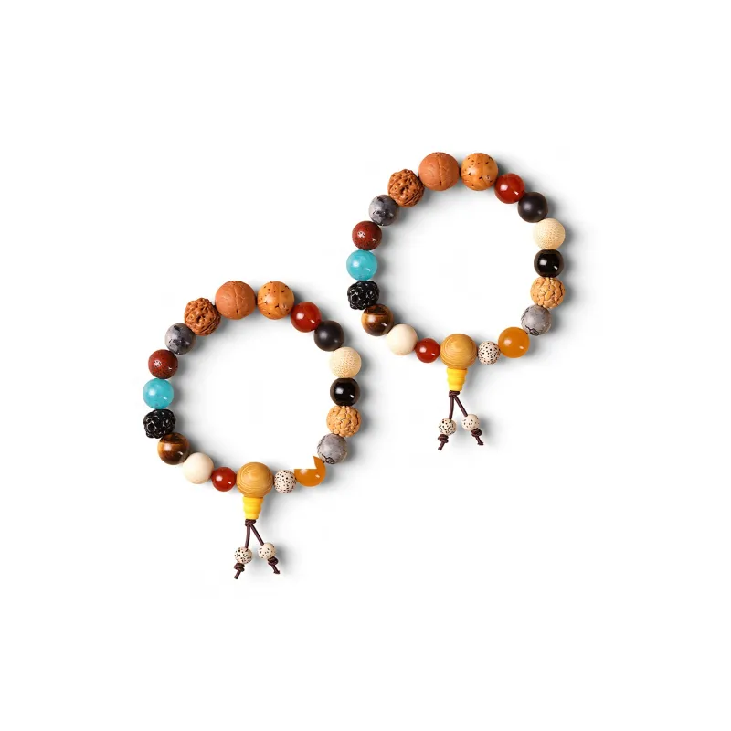 Shiban Bodhi, Wooden Colored Glaze, Ceramic, Woven Rope Bracelets Women's-1