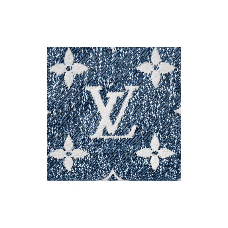 LOUIS VUITTON Zippy Coin Purse Denim Jacquard Navy Blue-4