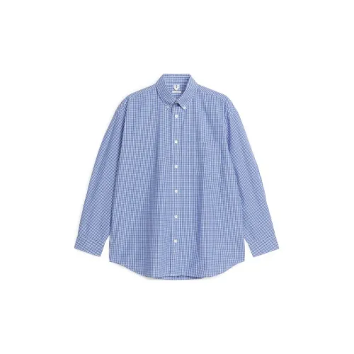 ARKET Shirts Men Blue/White Plaid