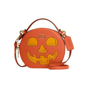 COACH Canteen Leather Handbag Shoulder Bag Crossbody Bag Small Size Women's Orange