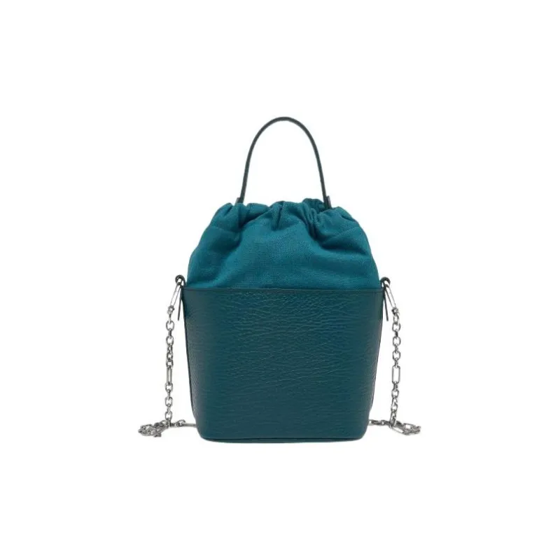 Maison Margiela 5AC Cow Leather Bucket Bag Shoulder Bag, Handbag Trumpets Women's Dark Green-2