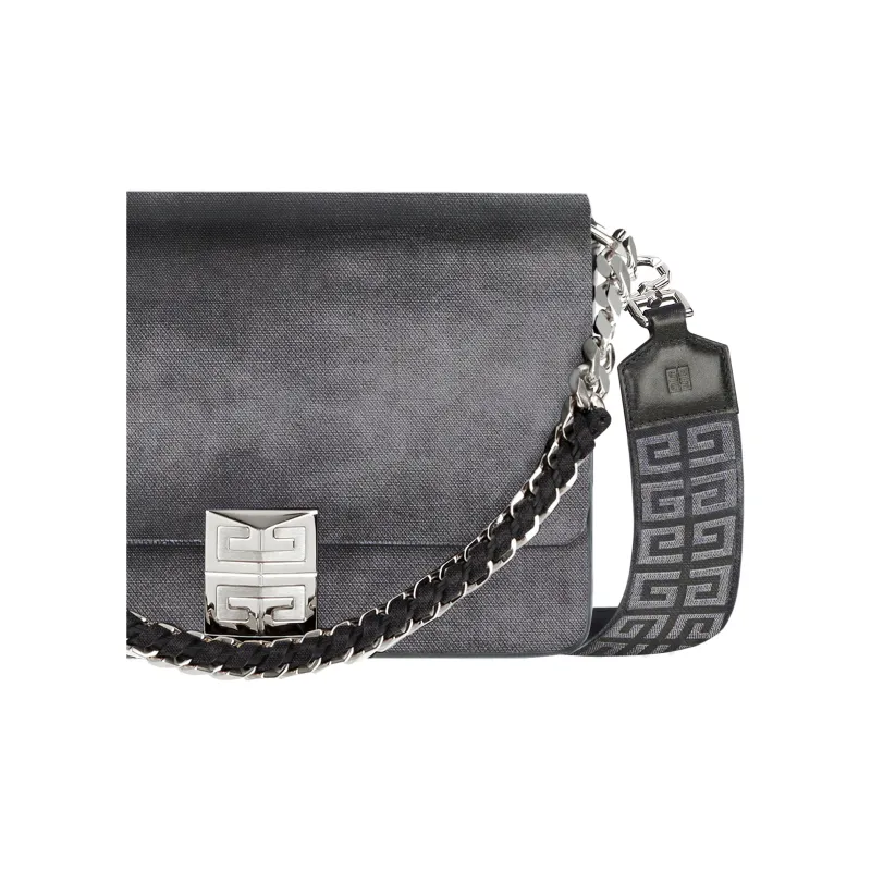 Givenchy Denim Shoulder Bag Crossbody Bag Medium Size Women's Dark Gray-4
