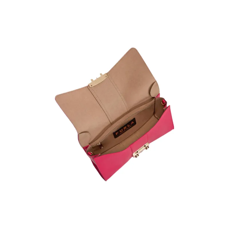 Furla Smooth Calf Leather Crossbody Bag Shoulder Bag Women's Pink-3